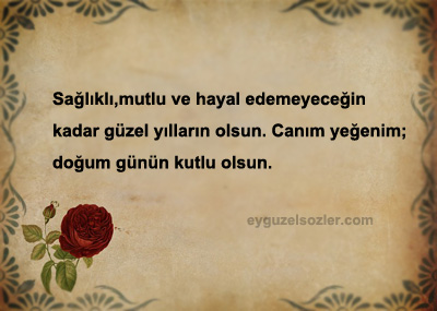 Teyzeden yeğene duygusal doğum günü mesajı